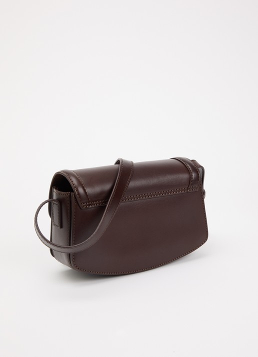 O My Bag Kendalini crossbodytas van leer met verstelbare schouderriem - achterkant bruin
