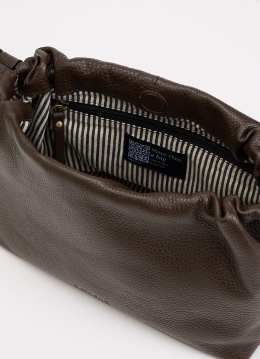 O My Bag Kiki Midi handtas van leer met afneembare schouderriem  - detail 3 chocoladebruin