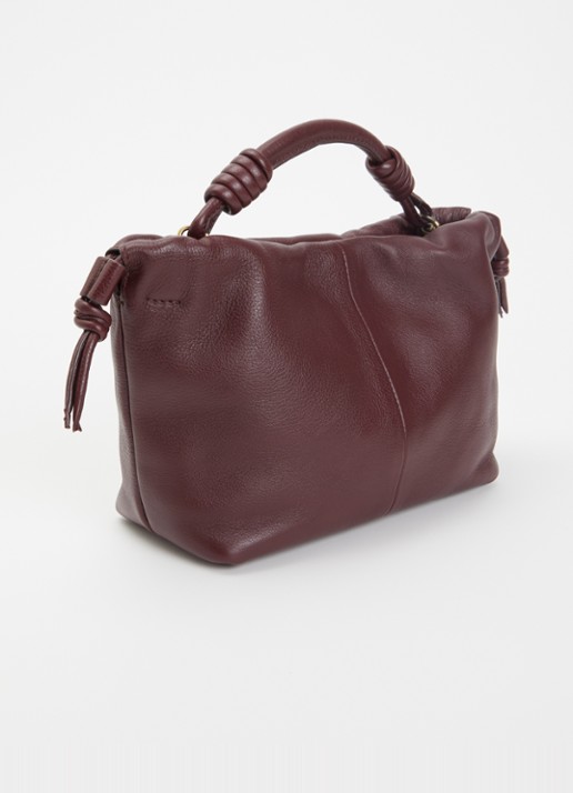 O My Bag Kiki Mini handtas van leer met afneembare schouderriem  - achterkant kersenrood