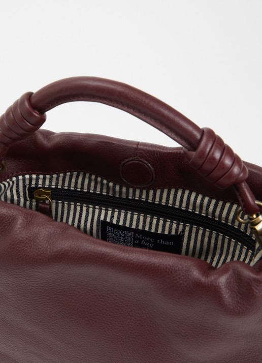 O My Bag Kiki Mini handtas van leer met afneembare schouderriem  - detail 3 kersenrood