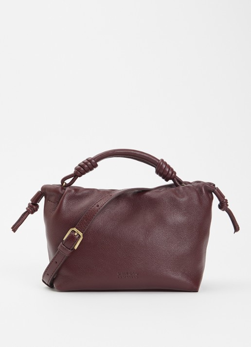 O My Bag Kiki Mini handtas van leer met afneembare schouderriem  - voorkant 2 kersenrood