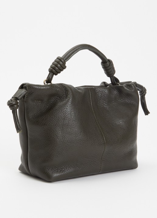 O My Bag Kiki Mini handtas van leer met afneembare schouderriem  - achterkant mosgroen