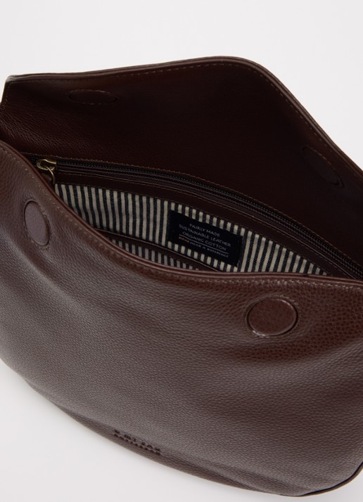 O My Bag Lana schoudertas van leer met gevlochten detail - detail 2 bruin