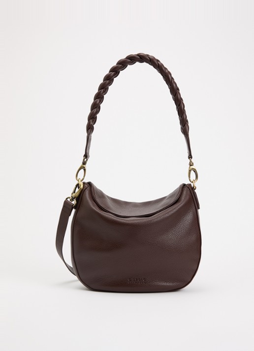 O My Bag Lana schoudertas van leer met gevlochten detail