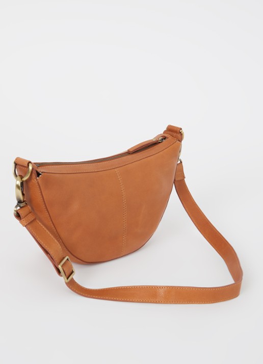 O My Bag Leo crossbodytas van leer - achterkant 5 roestbruin