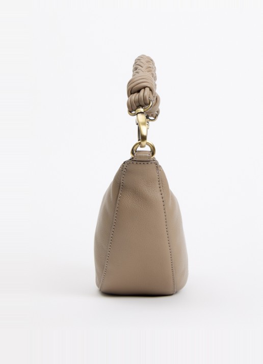 O My Bag Leo Midi schoudertas van leer met afneembare schouderriem  - detail 2 donkerbeige