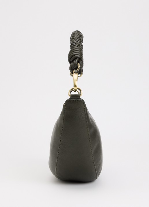 O My Bag Leo Midi schoudertas van leer met afneembare schouderriem  - detail 2 mosgroen