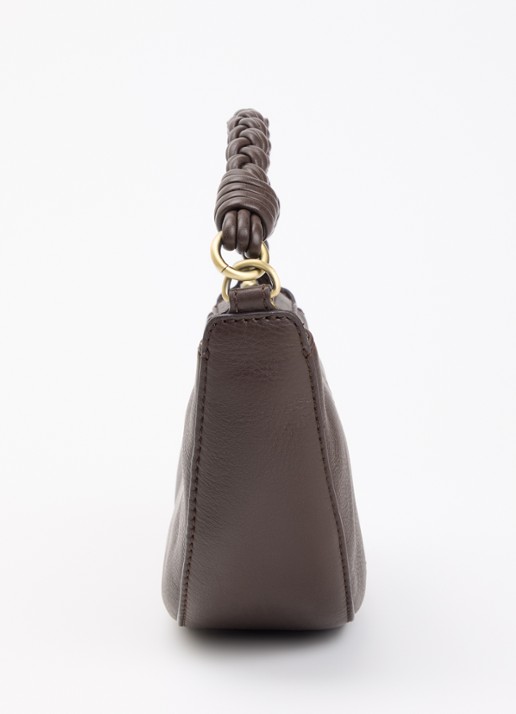 O My Bag Leo Mini handtas van leer met afneembare schouderriem - detail 3 chocoladebruin
