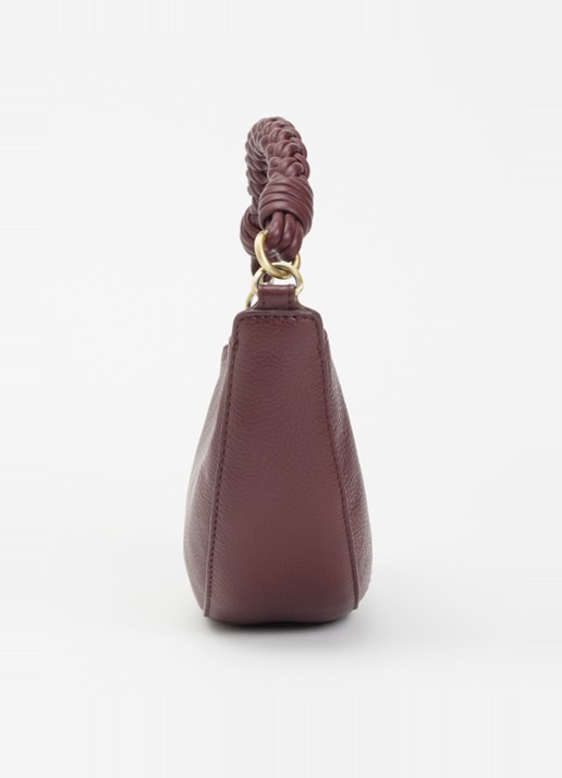 O My Bag Leo Mini handtas van leer met afneembare schouderriem  - detail 4 aubergine