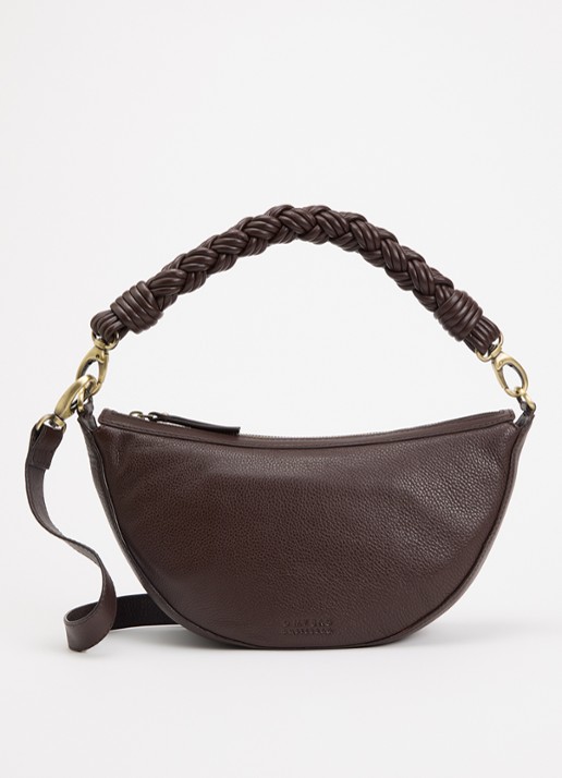O My Bag Leo schoudertas van leer met gevlochten detail
