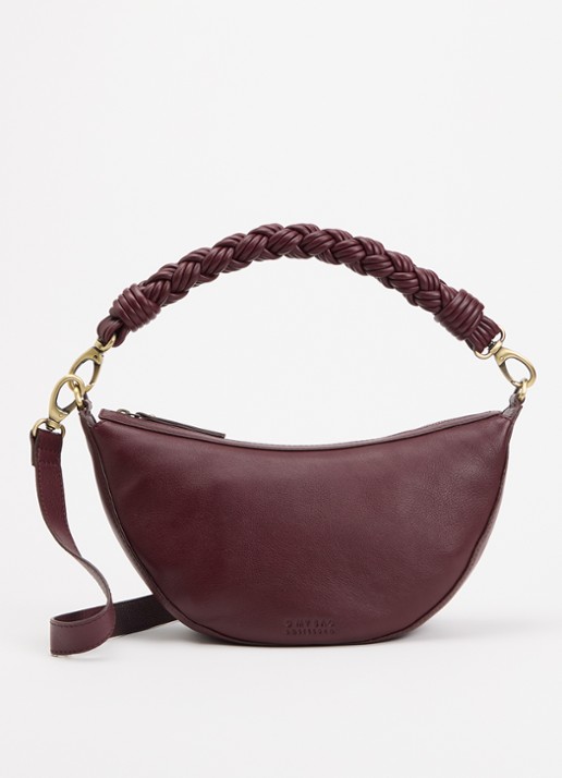 O My Bag Leo schoudertas van leer met gevlochten detail