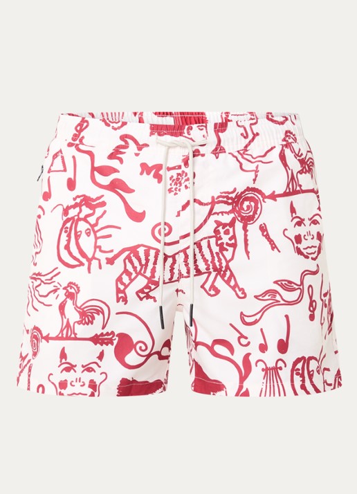 OAS Arcano zwemshorts met grafische print - voorkant beige