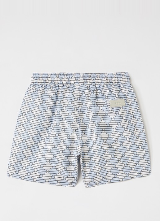 OAS Forti zwemshorts met grafische print - voorkant 2 lichtblauw