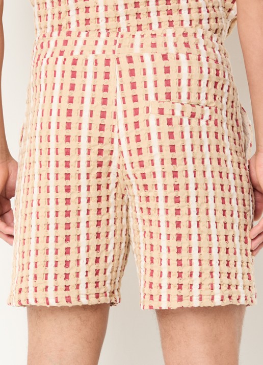 OAS Loefy straight fit korte broek van badstof - achterkant 4 beige