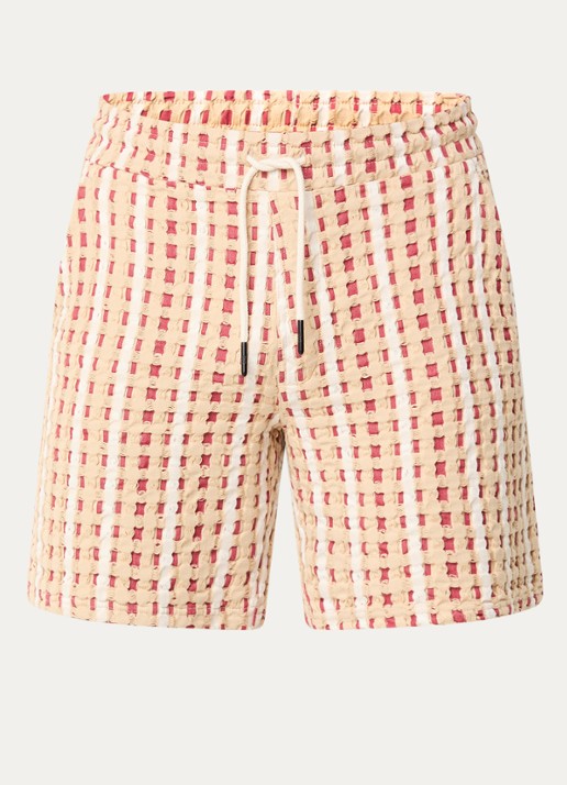 OAS Loefy straight fit korte broek van badstof - voorkant beige