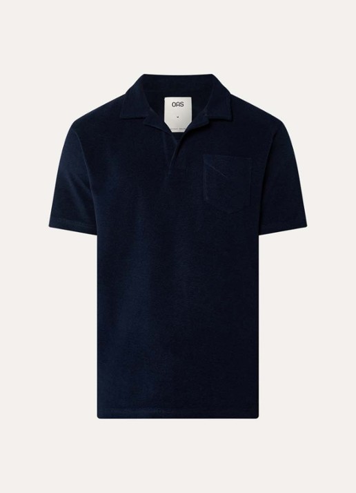 OAS Regular fit polo met borstzak - voorkant 3 donkerblauw