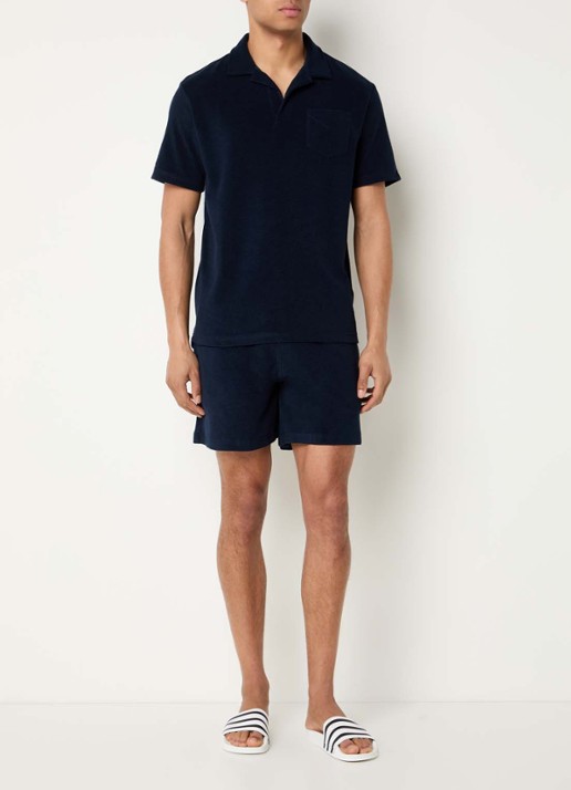 OAS Regular fit polo met borstzak - voorkant 4 donkerblauw