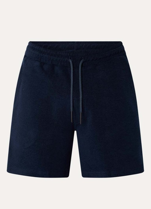 OAS Straight fit korte broek met steekzakken - voorkant 3 donkerblauw