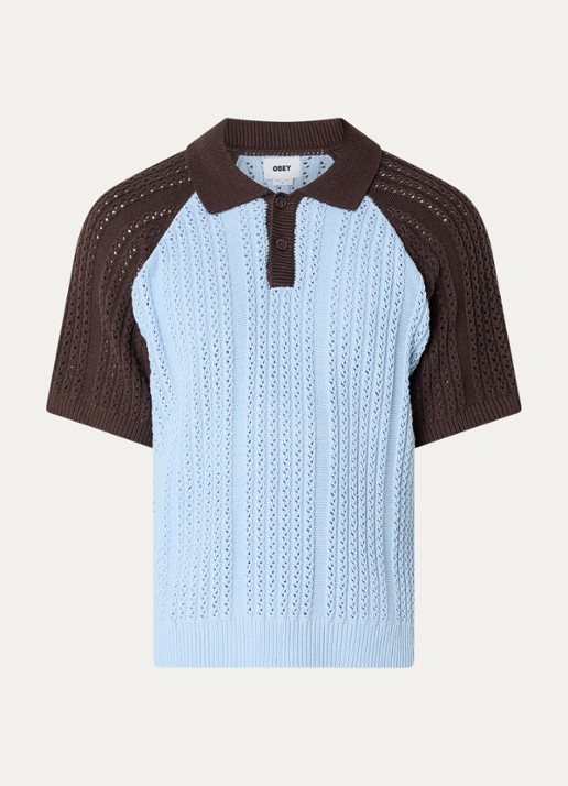 Obey Abel fijngebreide polo met stretch