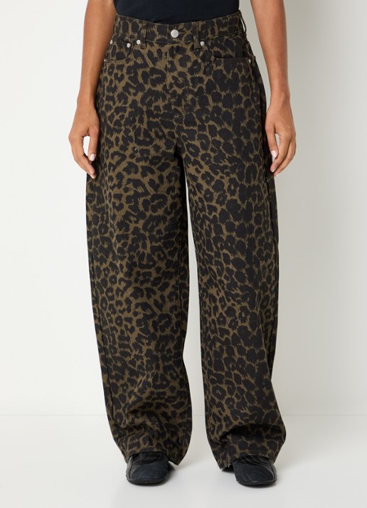 Obey Alysa high waist wide fit jeans met gekleurde wassing - detail 4 bronsgroen