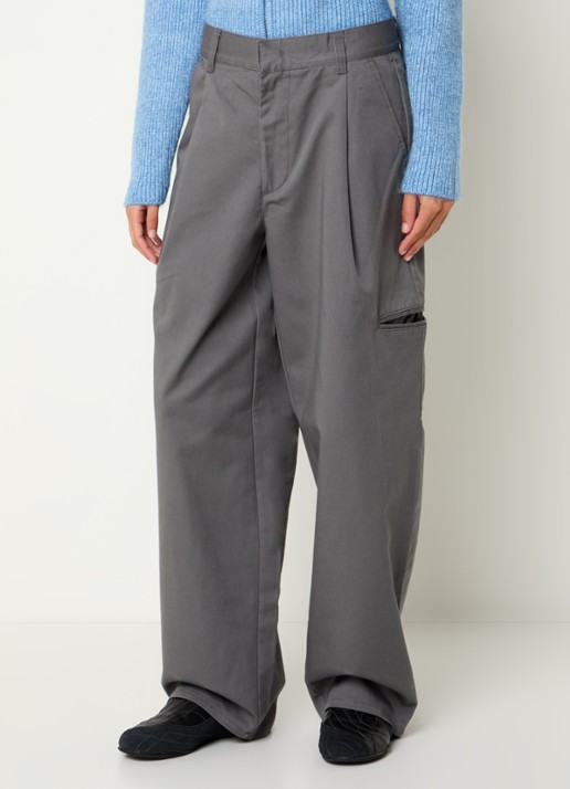 Obey Arden high waist wide fit chino met steekzakken