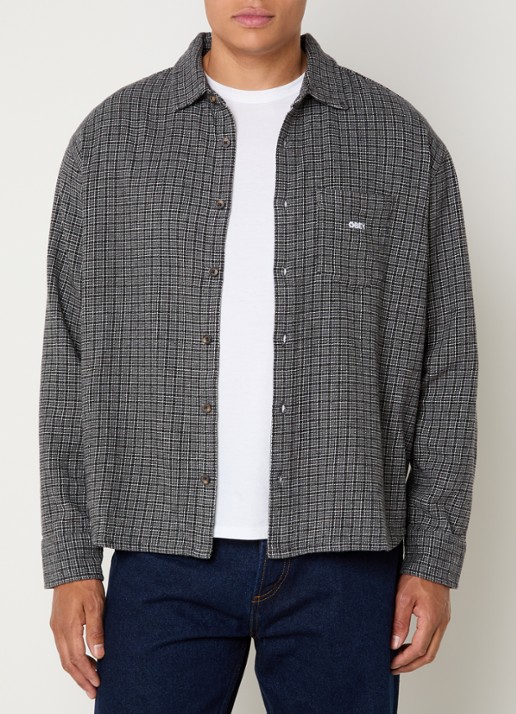Obey Bigwig overshirt met logo en pied-de-poule dessin