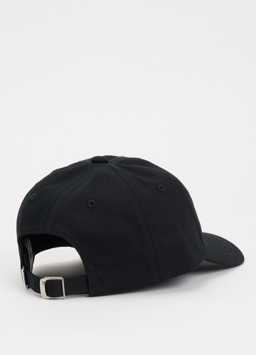 Obey Bold Curve pet met logoborduring  - detail zwart