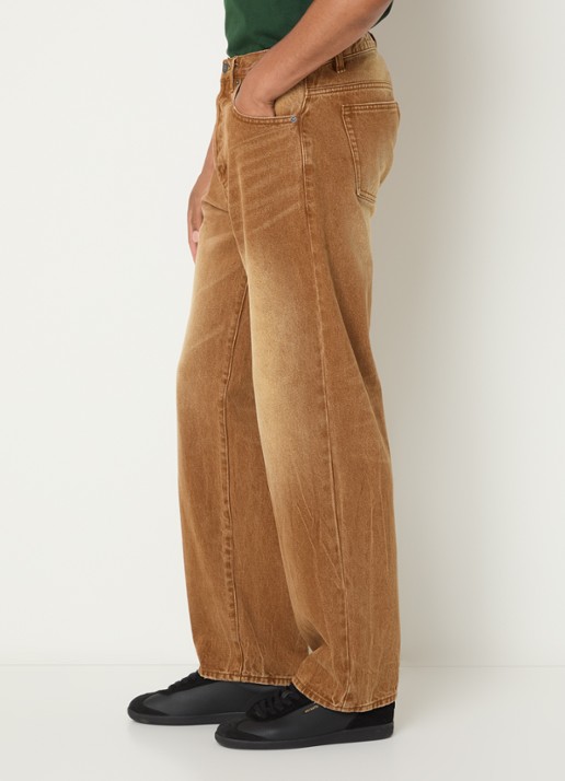 Obey Boxcar straight leg jeans met medium wassing - detail 2 camel