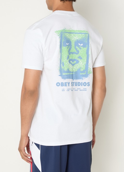 Obey Chalky T-shirt met logo- en backprint