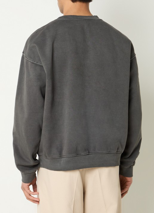 Obey Collegiate sweater met logo  - achterkant 3 antraciet