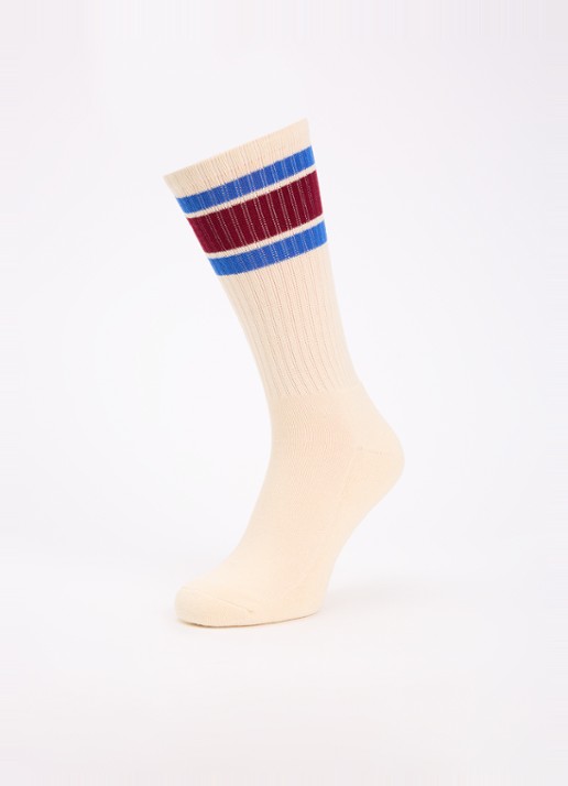 Obey Cooper sokken met logo - detail creme