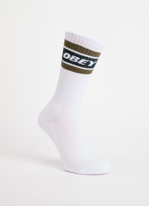 Obey Cooper sokken met logo - voorkant bronsgroen