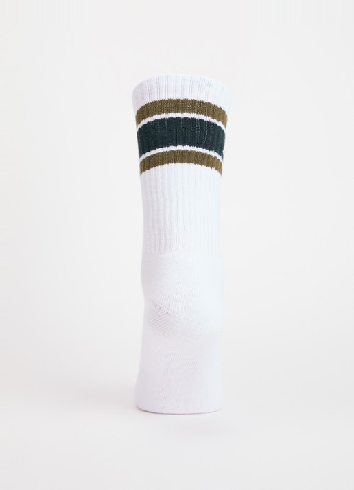 Obey Cooper sokken met logo - voorkant 2 bronsgroen