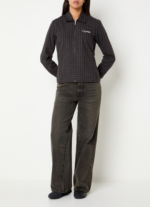 Obey Dana jack met ritszakken - voorkant 4 antraciet