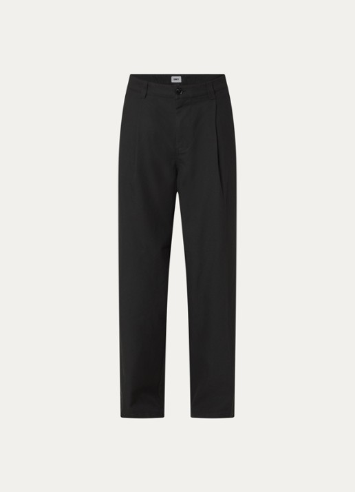 Obey Dean loose fit chino met steekzakken - voorkant zwart