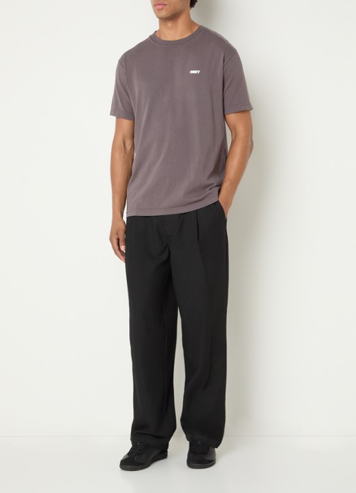 Obey Dean loose fit chino met steekzakken - voorkant 2 zwart