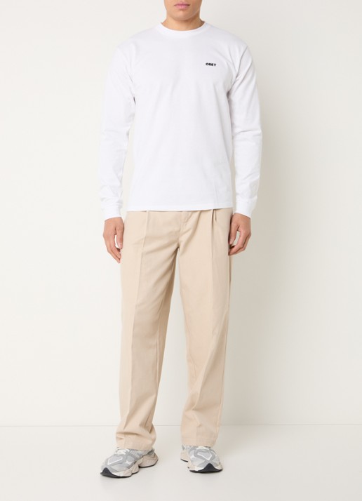 Obey Dean straight leg jeans met gekleurde wassing - voorkant 4 creme