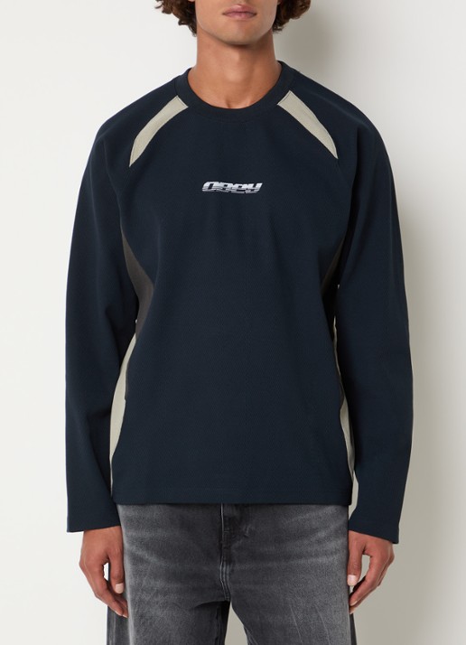 Obey Delta longsleeve met logo- en backprint
