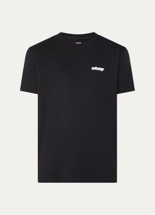 Obey Dice T-shirt met logo- en backprint - voorkant 2 zwart