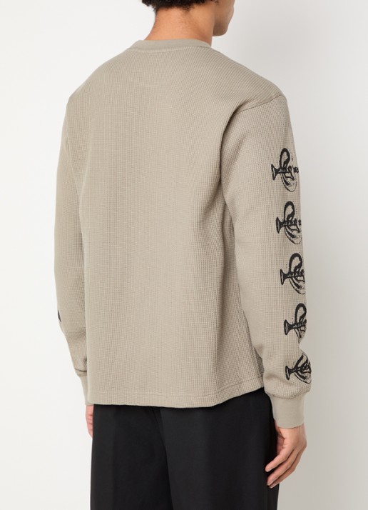 Obey Ears longsleeve met print - achterkant 4 olijfgroen