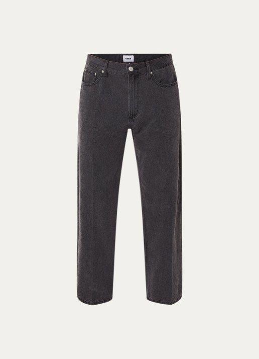 Obey Emerson straight leg jeans met gekleurde wassing - voorkant 2 antraciet