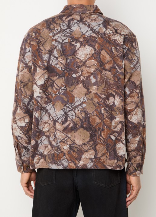 Obey Fence regular fit overhemd met print - achterkant bruin
