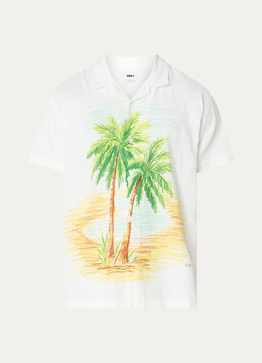 Obey Hyde regular fit overhemd met print - voorkant 2 wit
