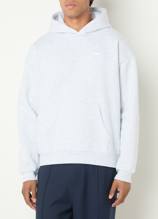 Obey Intercontinental hoodie met logo- en backprint - achterkant 3 grijsmele