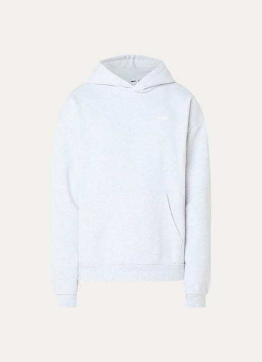 Obey Intercontinental hoodie met logo- en backprint - voorkant 4 grijsmele