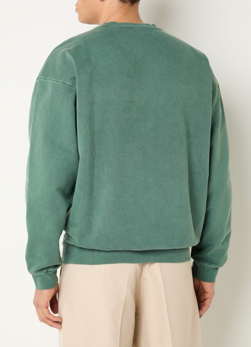 Obey Lowercase sweater met logoborduring - achterkant 4 groen
