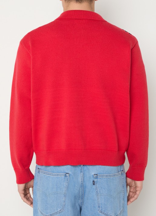 Obey Matt fijngebreid vest met opgestikte zakken - achterkant rood