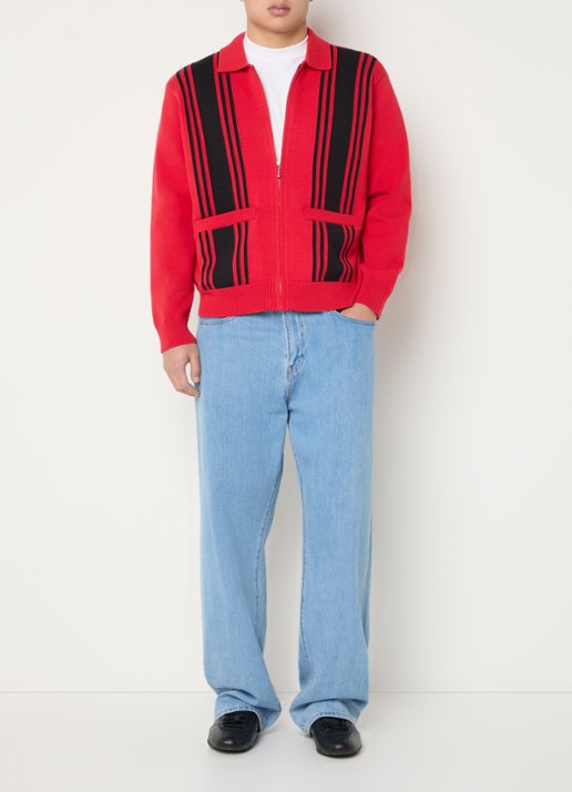 Obey Matt fijngebreid vest met opgestikte zakken - voorkant 3 rood
