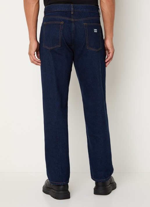 Obey Mid waist straight leg jeans met donkere wassing - achterkant 3 indigo