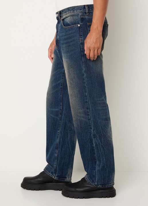 Obey Mid waist straight leg jeans met medium wassing - detail 2 indigo